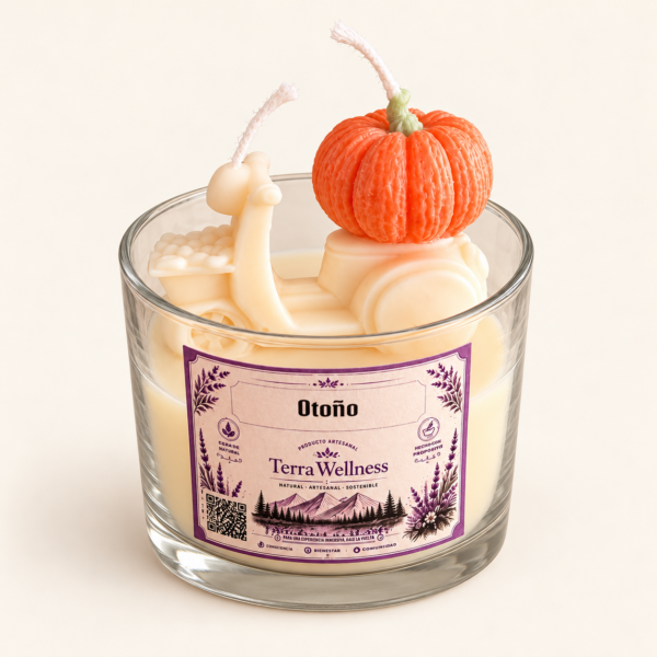 Vela con moto y calabaza
